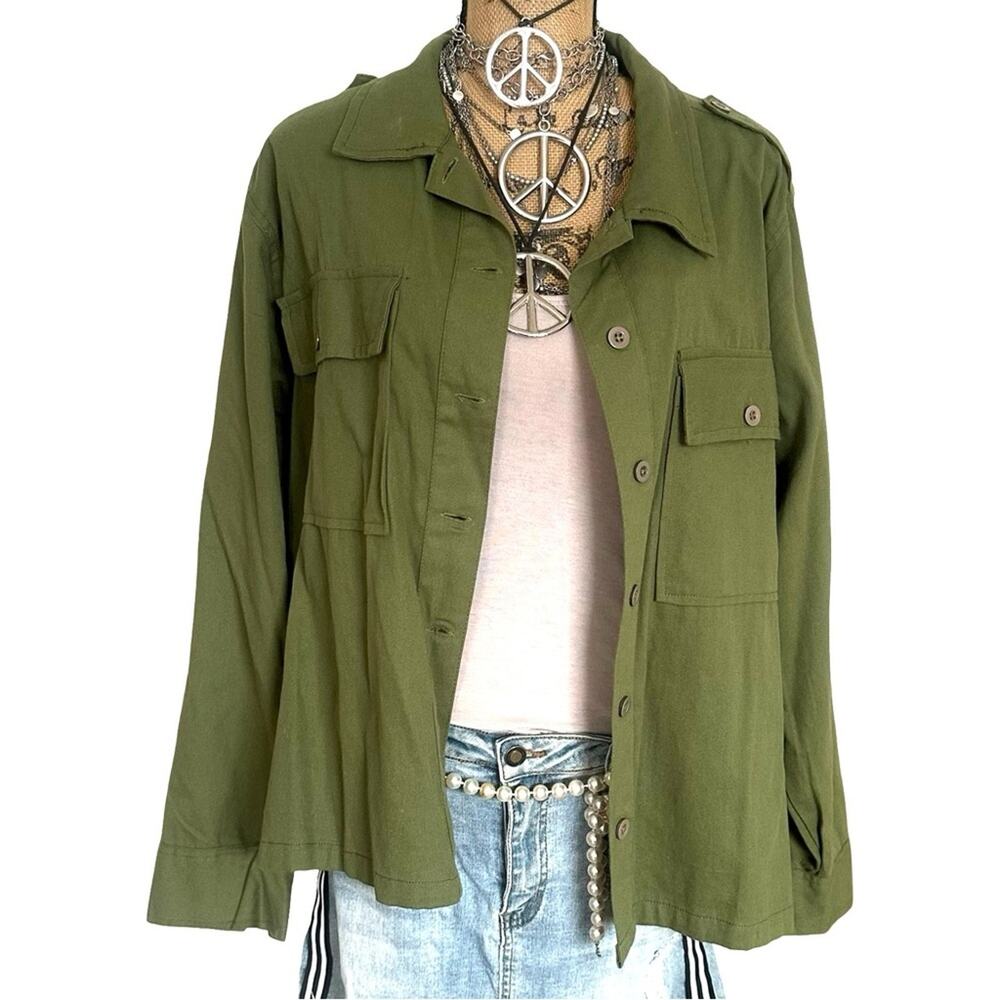 NEW - GIRL SOUL women's Olive Green Jacket (shirt-jacket) - SIZE XXL - 2X